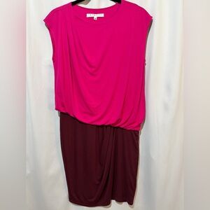 Trina Turk 5th Avenue Colorblocked Blouson Minidress Bryant Park Radio City Rose